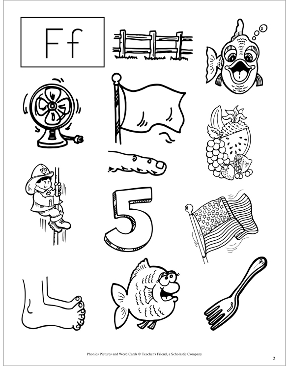 Letter Ff: Phonics Pictures | Printable Clip Art and Images