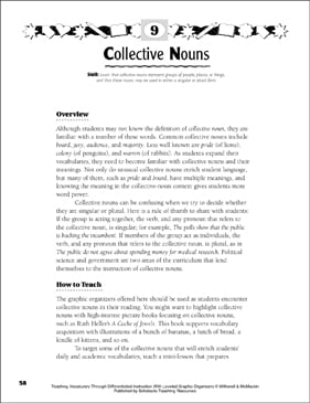 collective nouns leveled graphic organizer set printable graphic organizers lesson plans and ideas