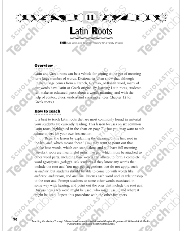 Latin Roots: Leveled Graphic Organizer Set | Printable Graphic 