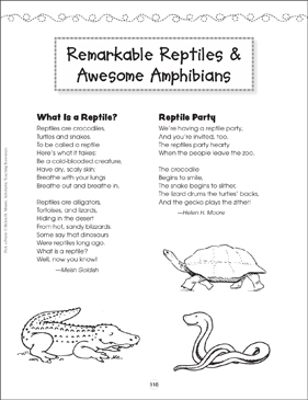 Remarkable Reptiles Awesome Amphibians Pick A Poem