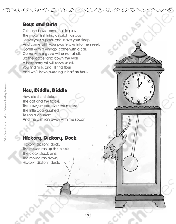 poem The Clock - Mother Goose