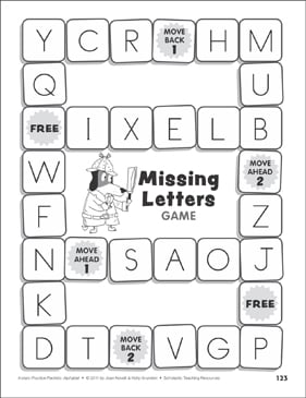 Missing Letters Game: Alphabet Practice Packet | Printable ...