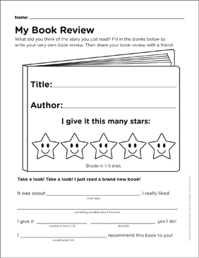 graphic organizer for a book review