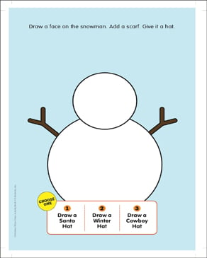 Complete The Snowman Drawing Practice Printable Skills Sheets