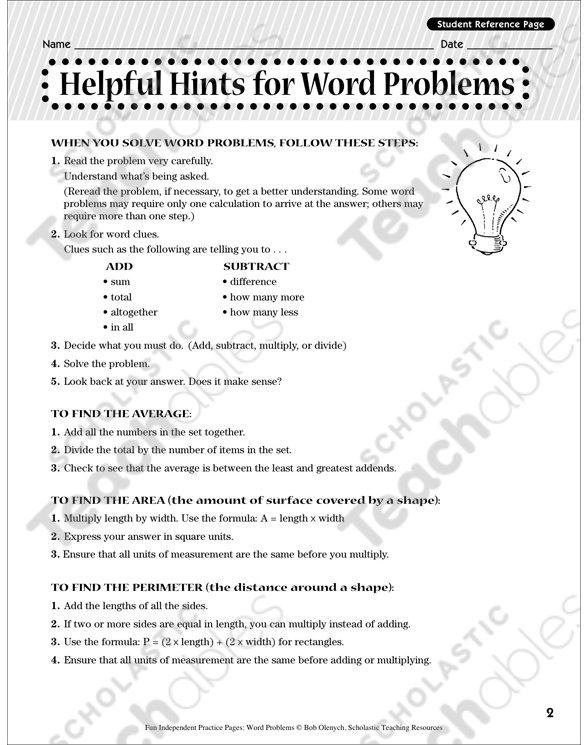 Are You Puzzled?: Word Problems Practice Page | Printable