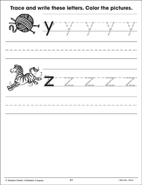 uppercase letters practice y z printable skills sheets