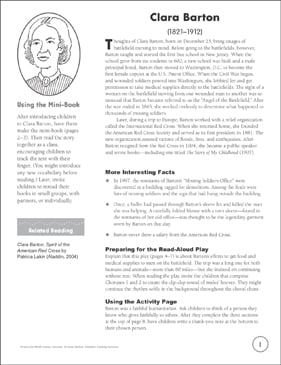 Clara Barton Famous American Unit Printable Lesson Plans