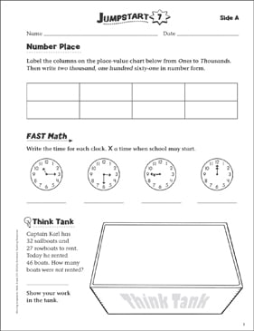 Independent Practice: Grade 3 Math Jumpstart 3 | Printable ...
