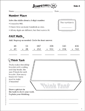 Independent Practice: Grade 3 Math Jumpstart 10 | Printable ...