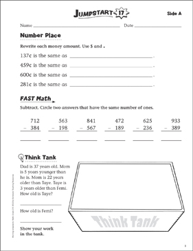 Independent Practice: Grade 3 Math Jumpstart 23 | Printable ...
