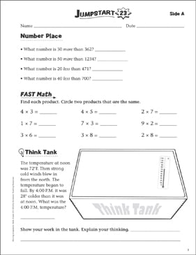 Independent Practice: Grade 3 Math Jumpstart 23 | Printable ...