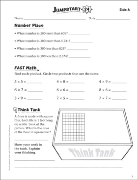 Independent Practice: Grade 3 Math Jumpstart 23 | Printable ...