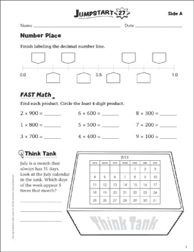 Independent Practice: Grade 3 Math Jumpstart 23 | Printable ...