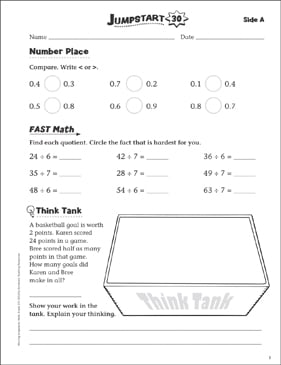 Independent Practice: Grade 3 Math Jumpstart 23 | Printable ...