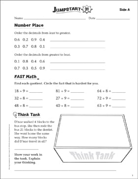 Independent Practice: Grade 3 Math Jumpstart 23 | Printable ...