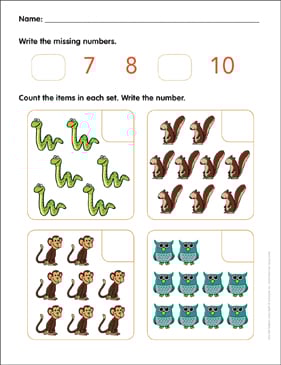 Animal Numbers 6–10: Little Skill Seekers | Printable Skills ...