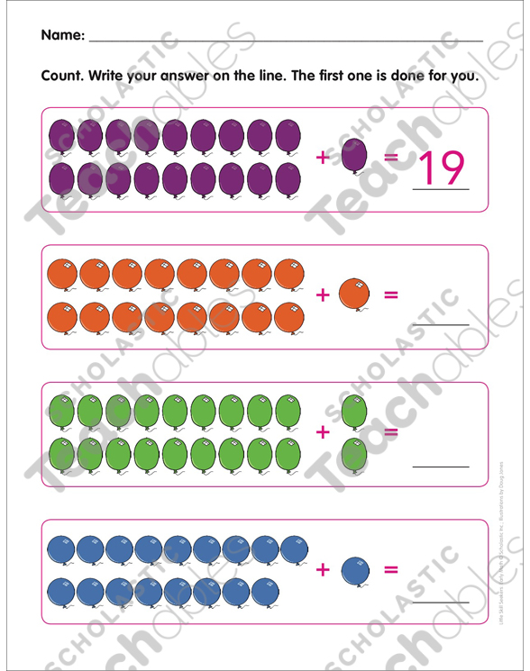 adding balloons little skill seekers printable skills sheets