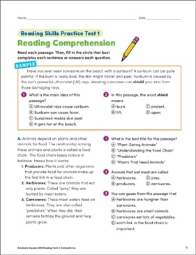 Reading Skills Practice Test 5 (Grade 5) | Printable Skills