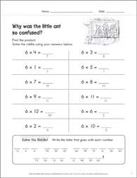 Solve-the-Riddle 6 (Multiplication) | Printable Number Puzzles ...