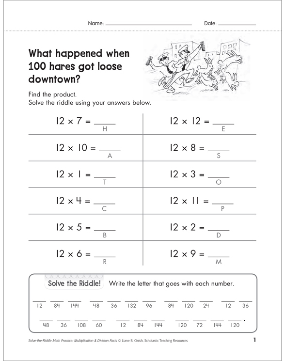Solve-the-Riddle 21 (Multiplication) | Printable Number Puzzles and