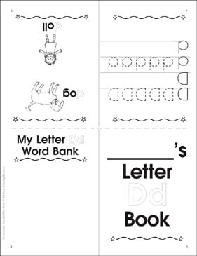 letter dd book printable mini books