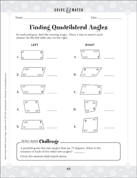 Math worksheets for preschoolers quadrilaterals