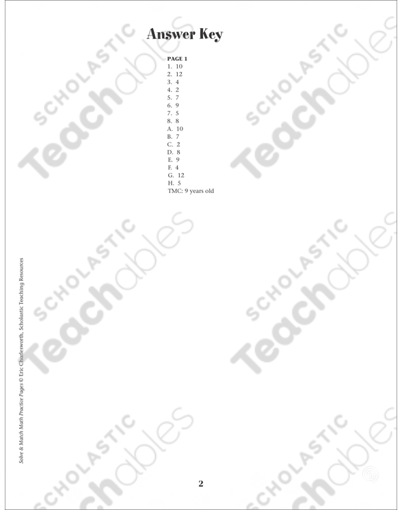 Solving Two-Step Equations: Solve & Match Math | Printable ...