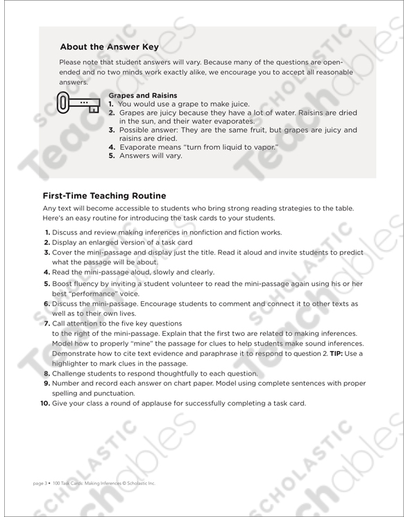 Grapes and Raisins: Making Inferences Task Card | Printable ...