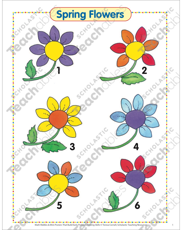 Spring Flowers (Riddles): Early Problem-Solving | Printable ...