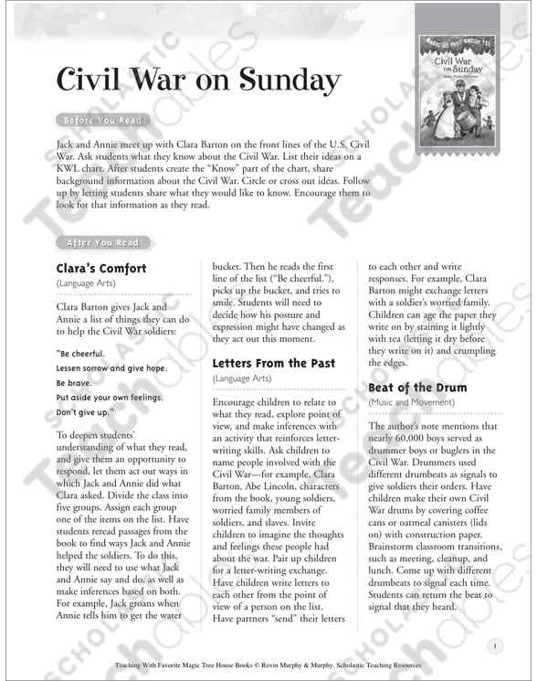 Teaching With: Civil War on Sunday | Printable Lesson Plans ...