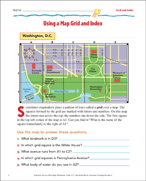 using a map grid and index map skills printable maps skills sheets