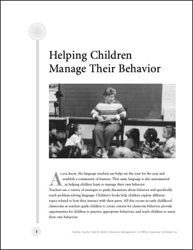 Helping Children Manage Their Behavior