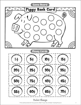 pocket change money math game printable lesson plans and ideas games and puzzles