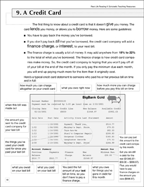 Use a Credit Card Wisely: Life Skills | Printable Skills Sheets