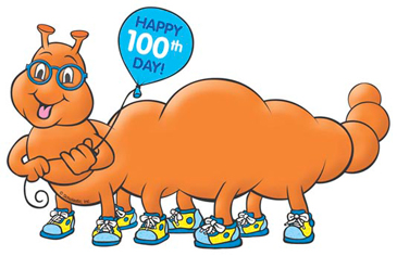 100th Day Of School Orange Worm Printable Clip Art And Images