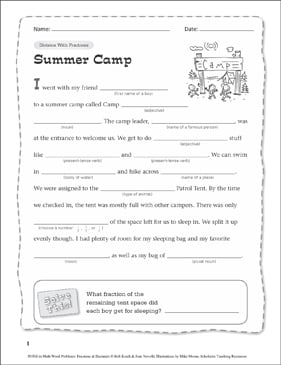 Summer Camp: Fill-In Word Problems