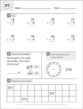 高評価の贈り物 178 Page: Practice Math (Grades Sheets Skills Printable | 1-2) ロッド