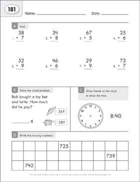 高品質の人気 178 Page: Practice Math (Grades Sheets Skills Printable | 1-2) ロッド