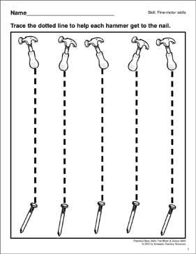 tracing vertical lines worksheets