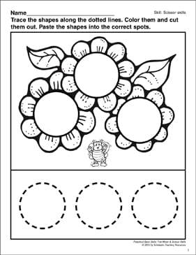 Scissor Skills Cutting Worksheet for kids