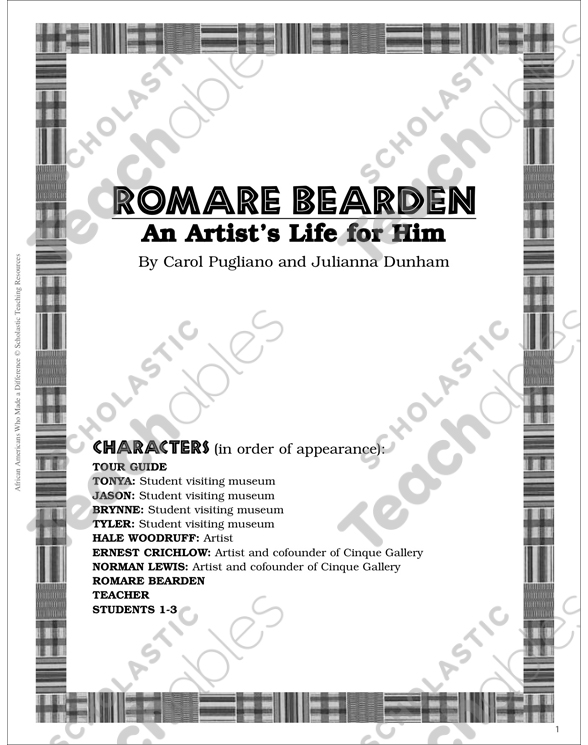 Romare Bearden Play And Teaching Guide Printable Texts