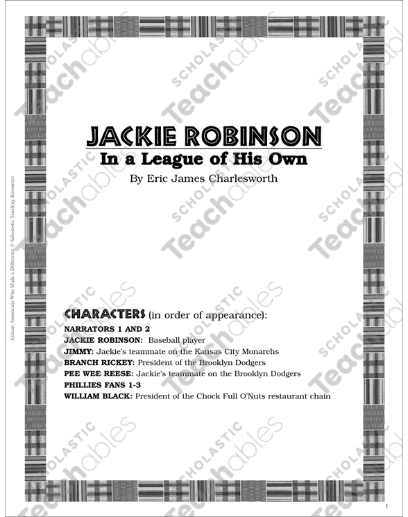 Jackie Robinson: Play and Teaching Guide | Printable Texts