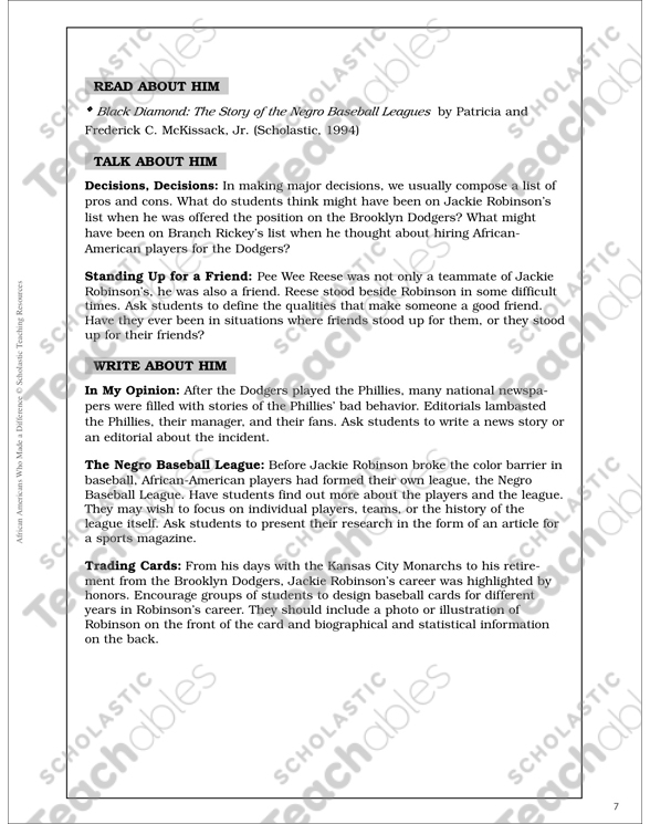 Jackie Robinson: Play and Teaching Guide | Printable Texts