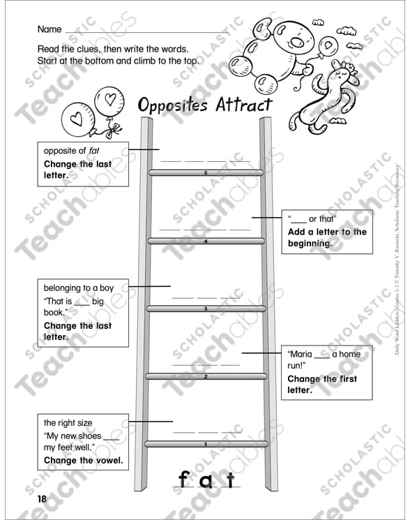 Opposites Attract Word Ladder Grades 1 2 Printable Skills Sheets I have no idea why ben and julia are together when they have such different interests. opposites attract word ladder grades 1