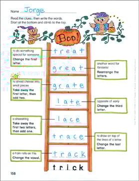 Directions Word Ladder Grades 1 2 Printable Skills Sheets