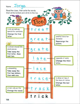 Directions Word Ladder Grades 1 2 Printable Skills Sheets