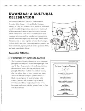 Kwanzaa A Cultural Celebration Printable Lesson Plans And Ideas Lined Stationery