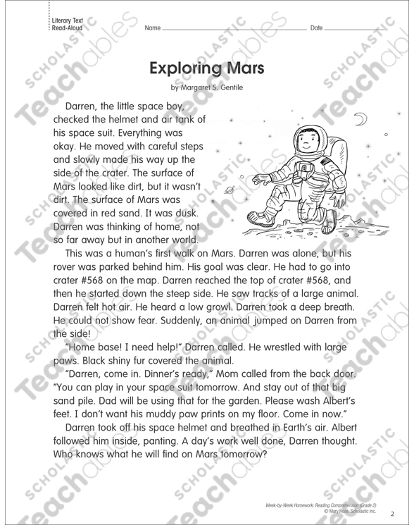 Mission to mars worksheet answers image