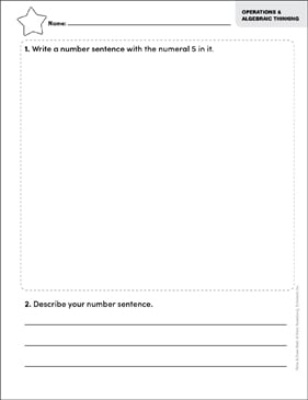 5 Is the Number: Write & Draw Math | Printable Skills Sheets