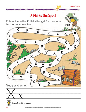 x marks the spot identifying upper and lowercase x printable skills sheets mazes